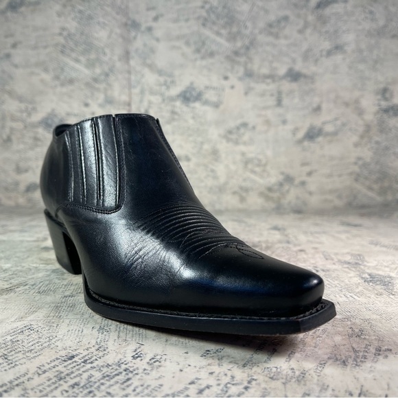 CHARLIE 1 HORSE Brazilian  Western Black Leather Ankle Boot Mules Size 6 - Picture 2 of 14